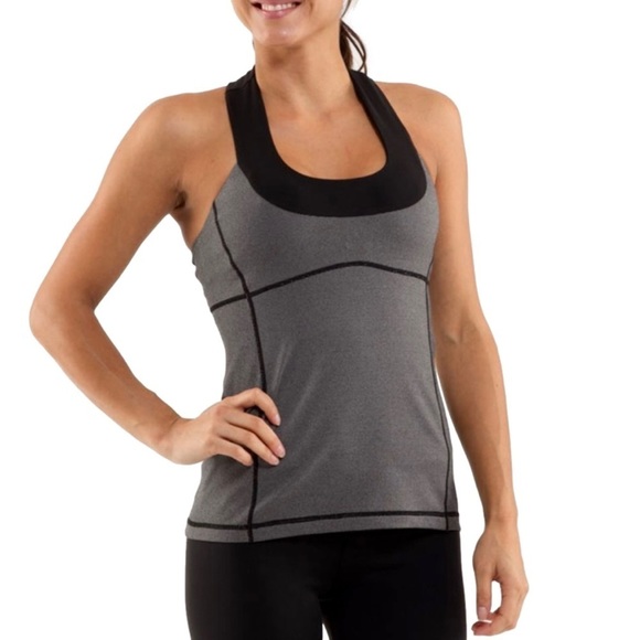 lululemon athletica Tops - Lululemon Scoop Neck Tank White Black Microstripe / Black Size 6​​​​